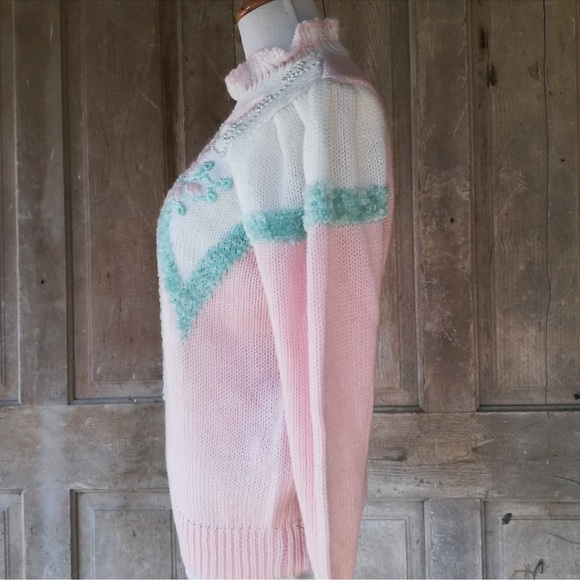 Vintage Pink Jaclyn Smith Embellished Sweater - Picture 3 of 6